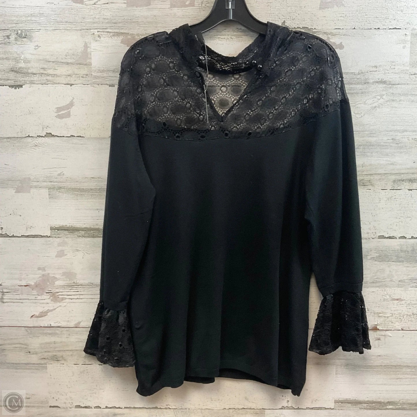 Top Long Sleeve By Ashley Stewart In Black, Size: 2x