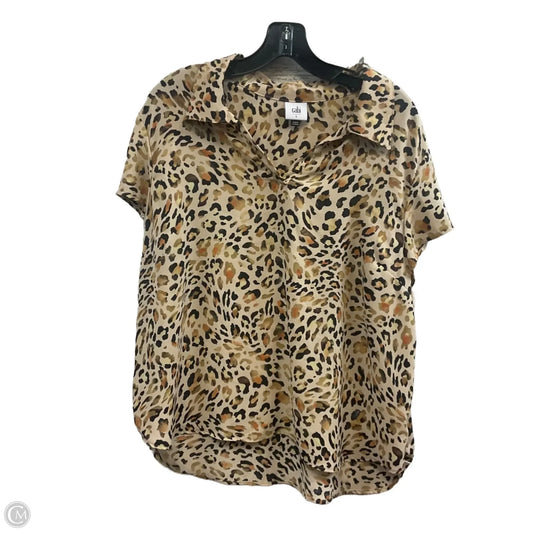 Blouse Short Sleeve By Cabi In Animal Print, Size: L