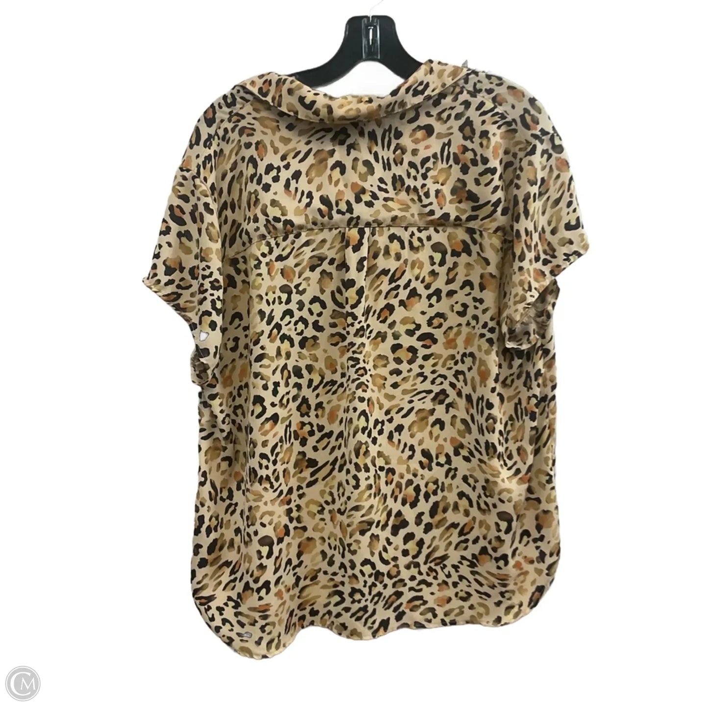 Blouse Short Sleeve By Cabi In Animal Print, Size: L