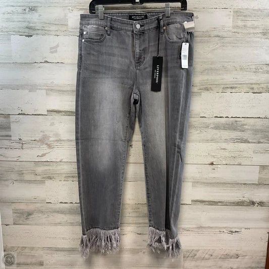 Jeans Straight By Liverpool In Grey Denim, Size: 10
