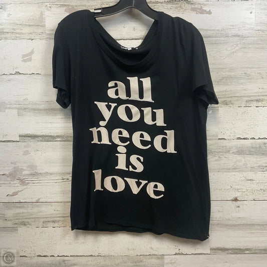 Top Short Sleeve Designer By Rebecca Minkoff In Black, Size: L