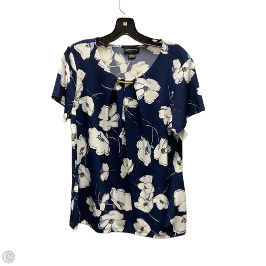 Top Short Sleeve By Liz Claiborne In Blue, Size: L