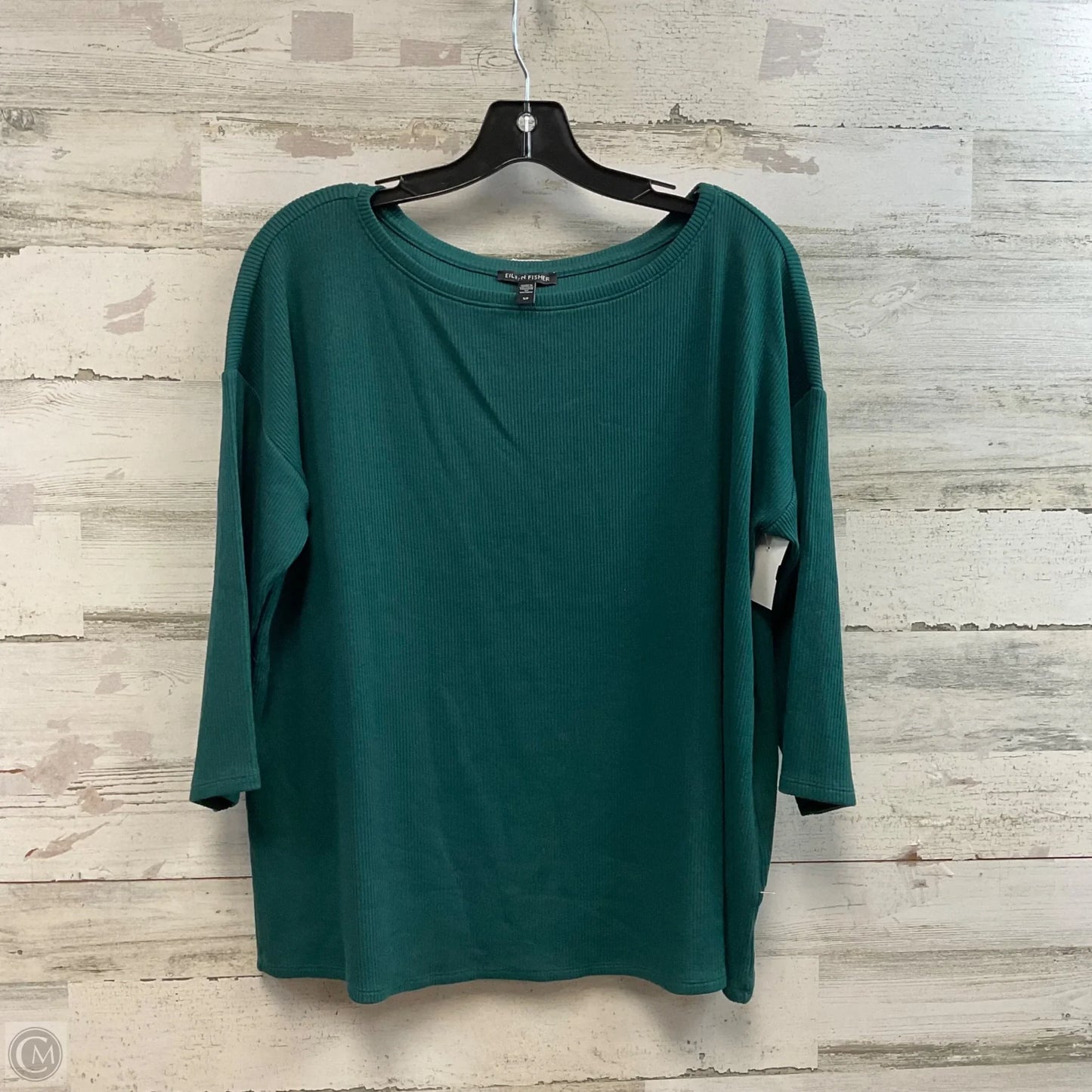 Top 3/4 Sleeve By Eileen Fisher In Green, Size: S
