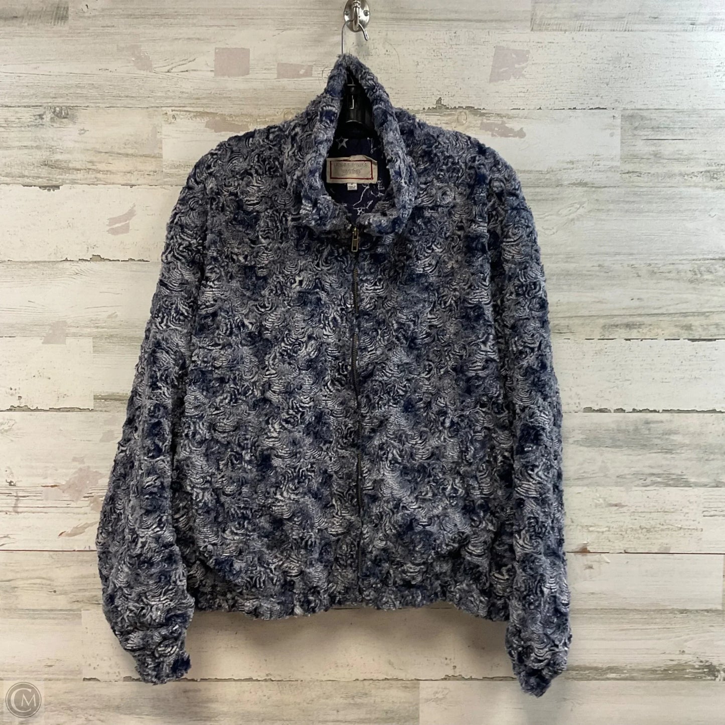 Jacket Fleece By Johnny Was In Blue, Size: M