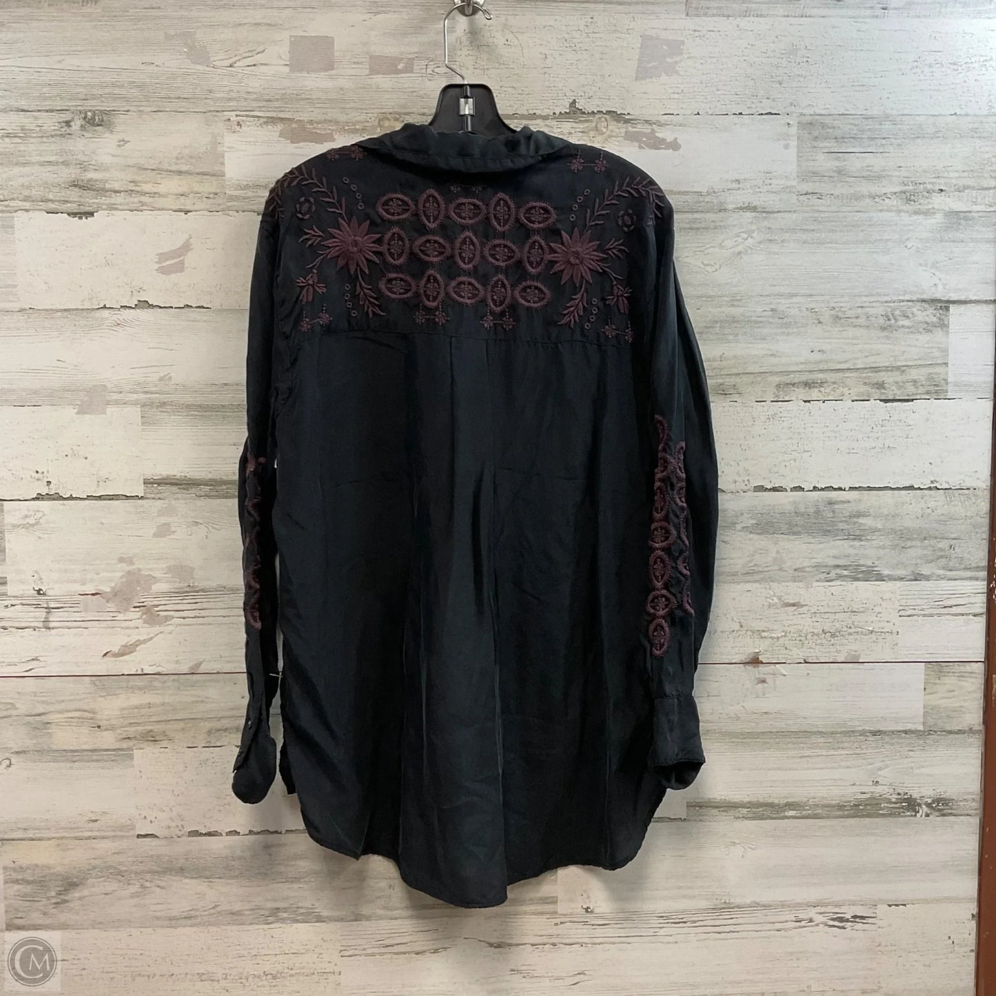 Blouse Long Sleeve By Johnny Was In Black, Size: M