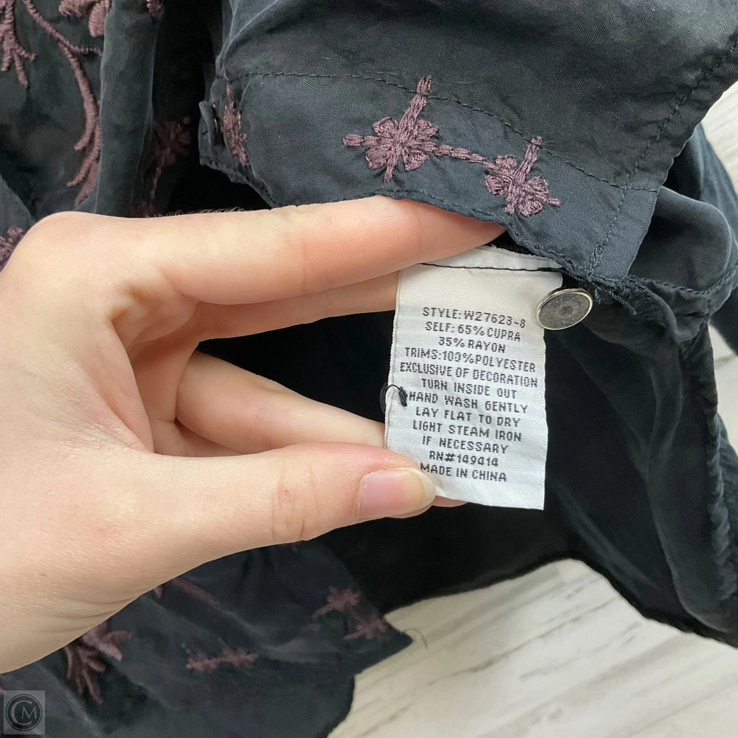 Blouse Long Sleeve By Johnny Was In Black, Size: M