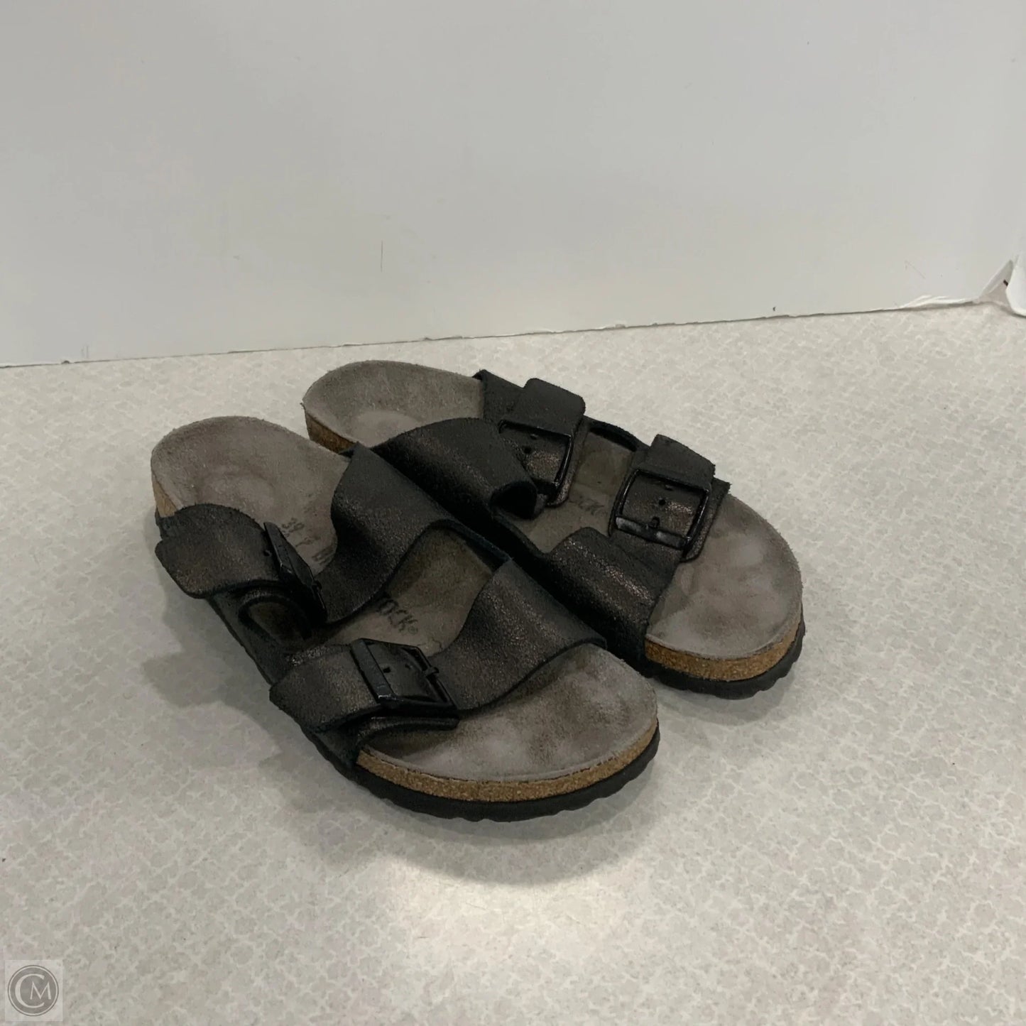 Sandals Flats By Birkenstock In Black, Size: 8