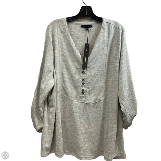 Top Long Sleeve By Jane And Delancey In Grey, Size: 3x