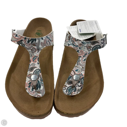 Sandals Flats By Birkenstock In Paisley Print, Size: 8