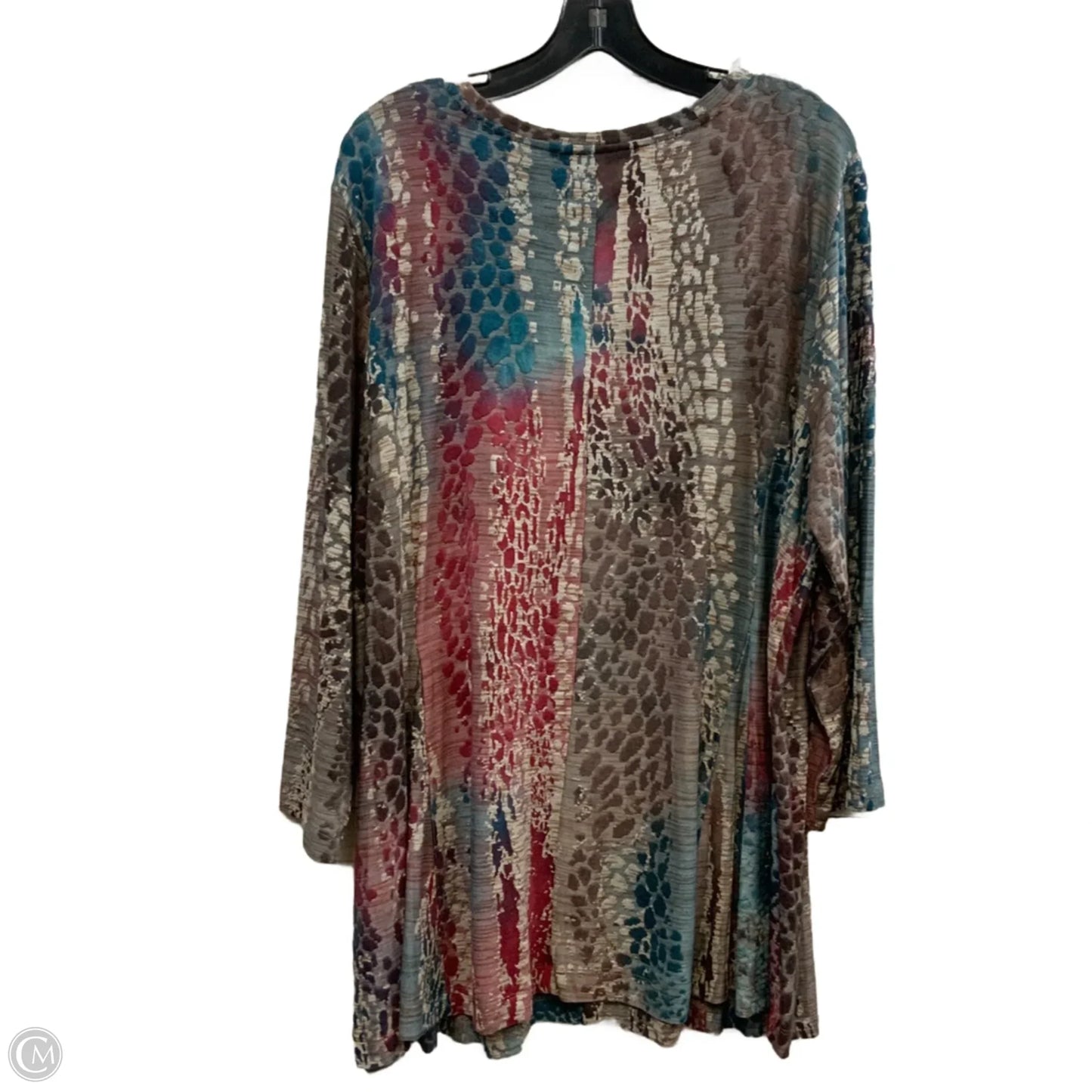 Top Long Sleeve By Ali Miles In Brown, Size: 1x