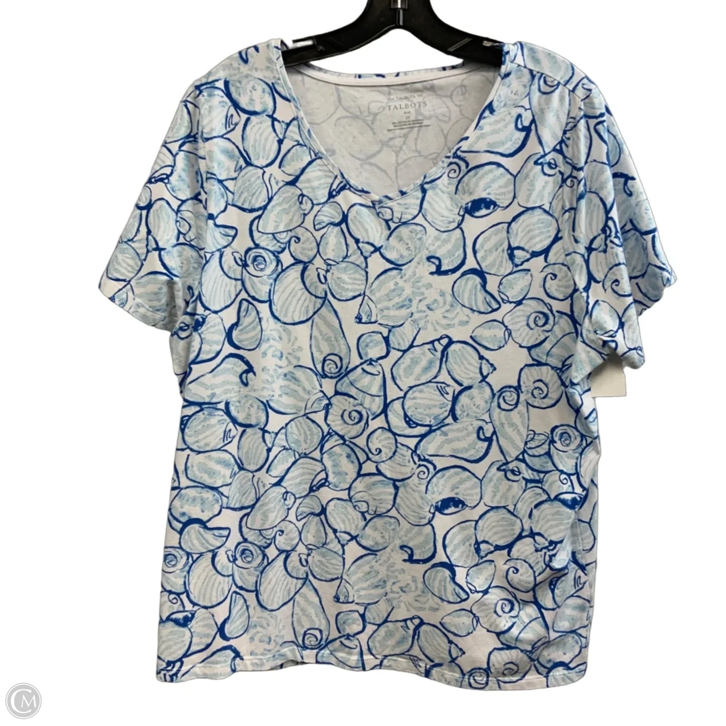 Top Short Sleeve By Talbots In Blue, Size: 2x