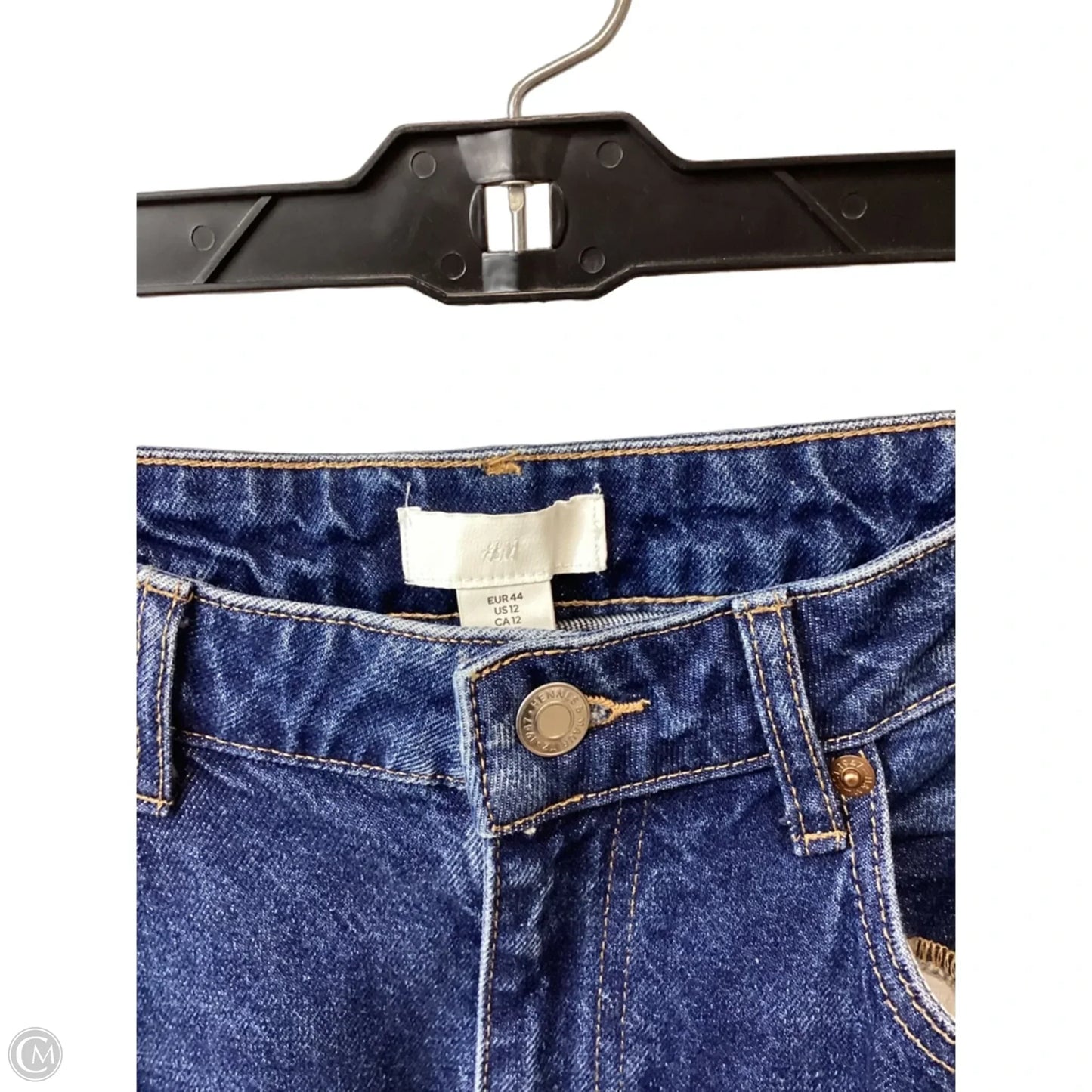 Jeans Straight By H&m In Blue Denim, Size: 12