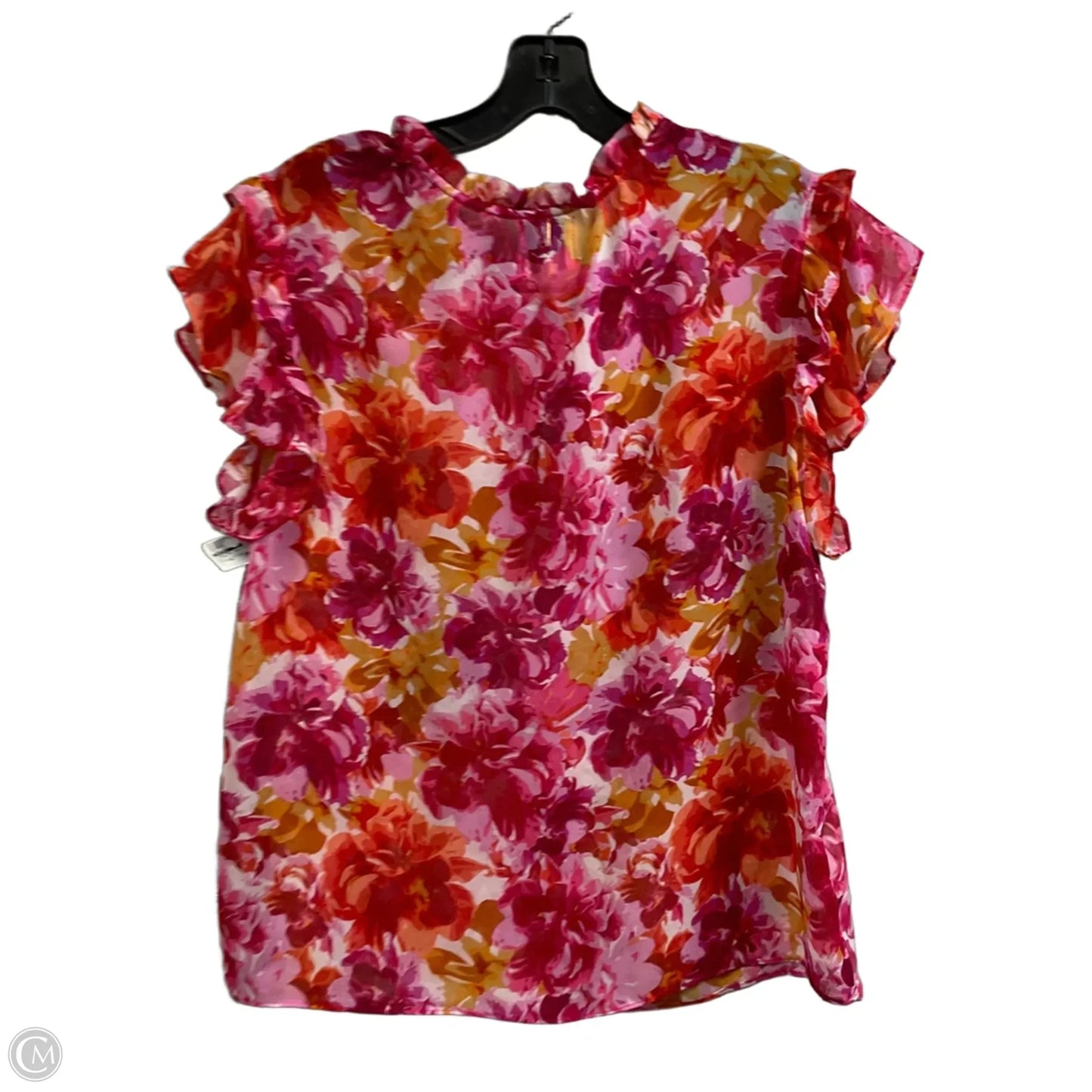 Top Short Sleeve Designer By Misa In Pink, Size: M