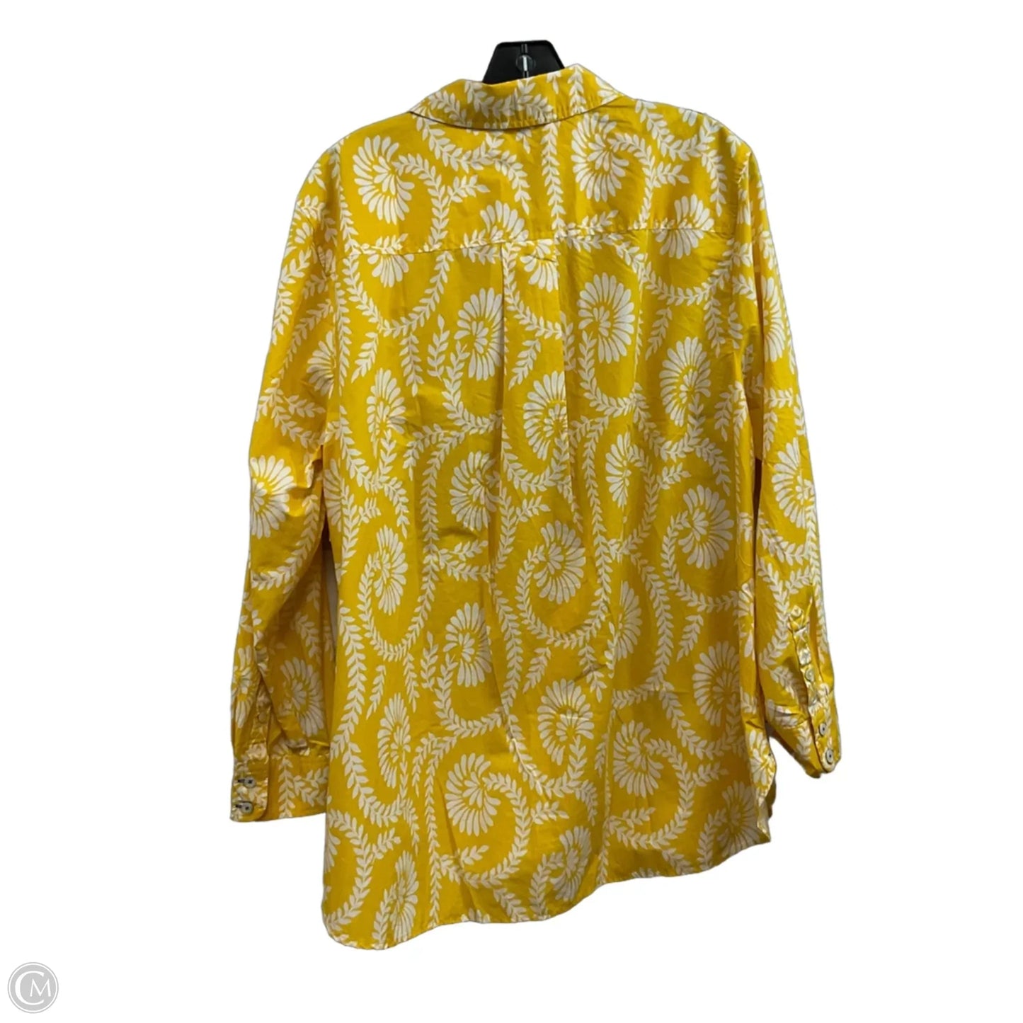 Blouse Long Sleeve By Talbots In Yellow, Size: 2x