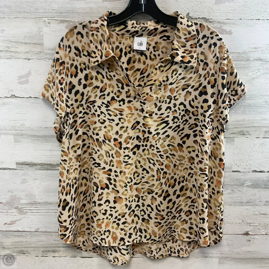 Blouse Short Sleeve By Cabi In Animal Print, Size: L