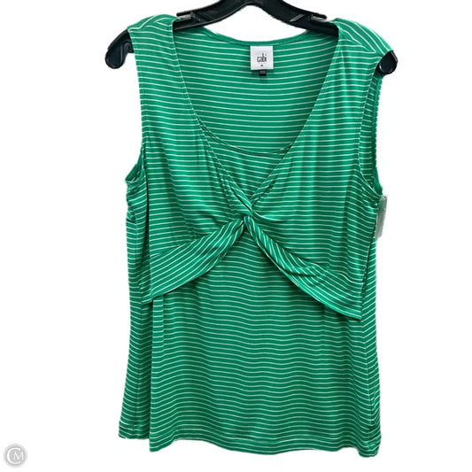 Top Sleeveless By Cabi In Green & White, Size: M