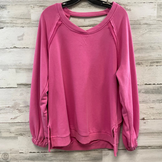 Sweatshirt Crewneck By Pol In Pink, Size: S