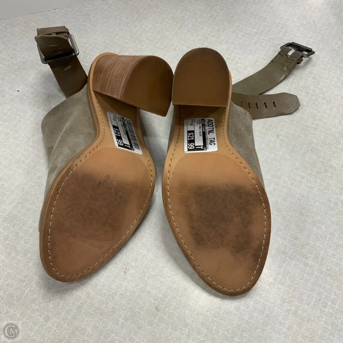 Shoes Heels Block By Marc Fisher In Taupe, Size: 10