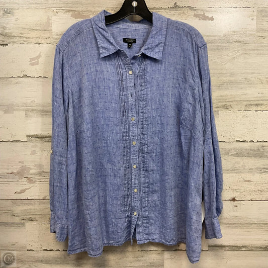 Blouse Long Sleeve By Talbots In Blue, Size: 3x