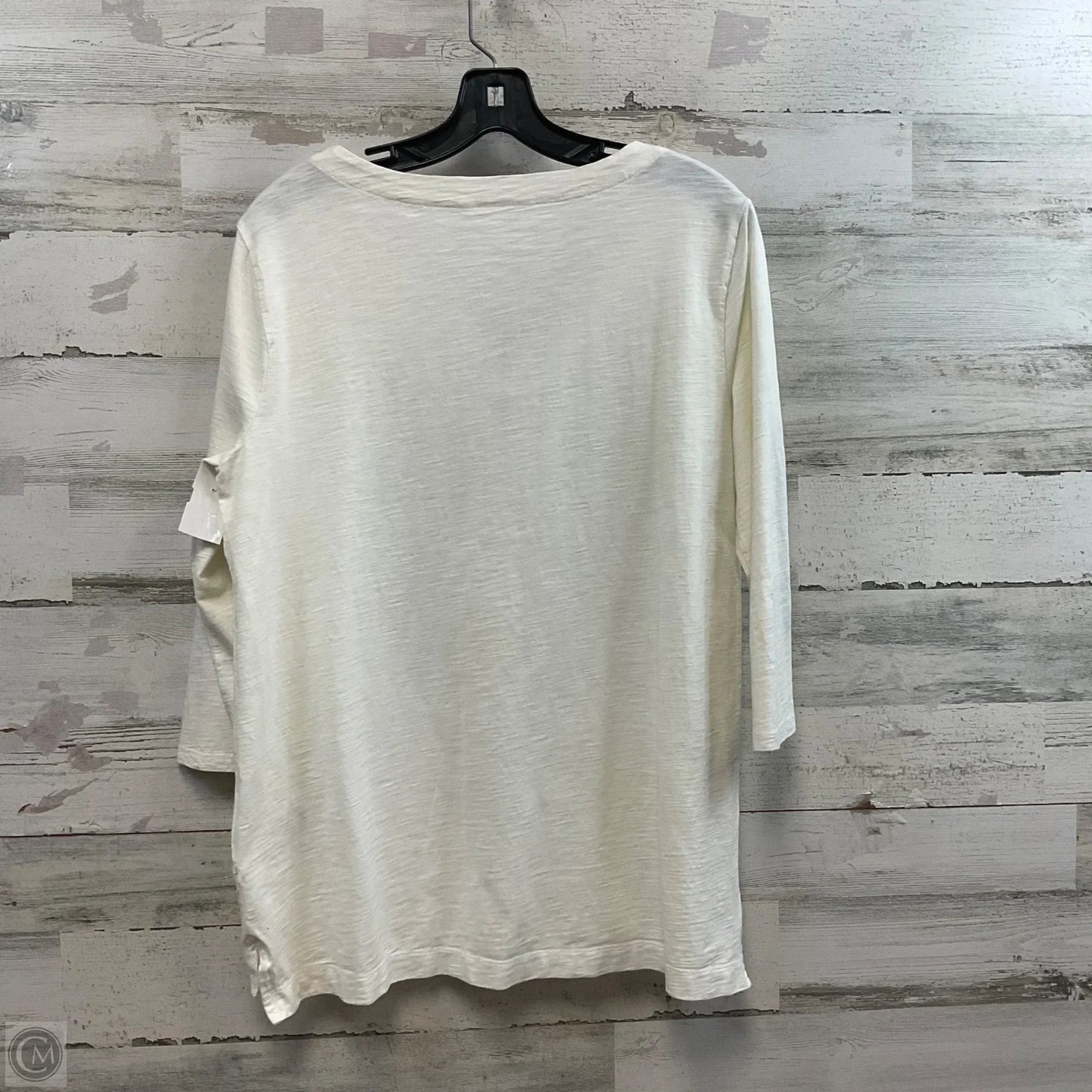 Top 3/4 Sleeve By Brooks Brothers In White, Size: L