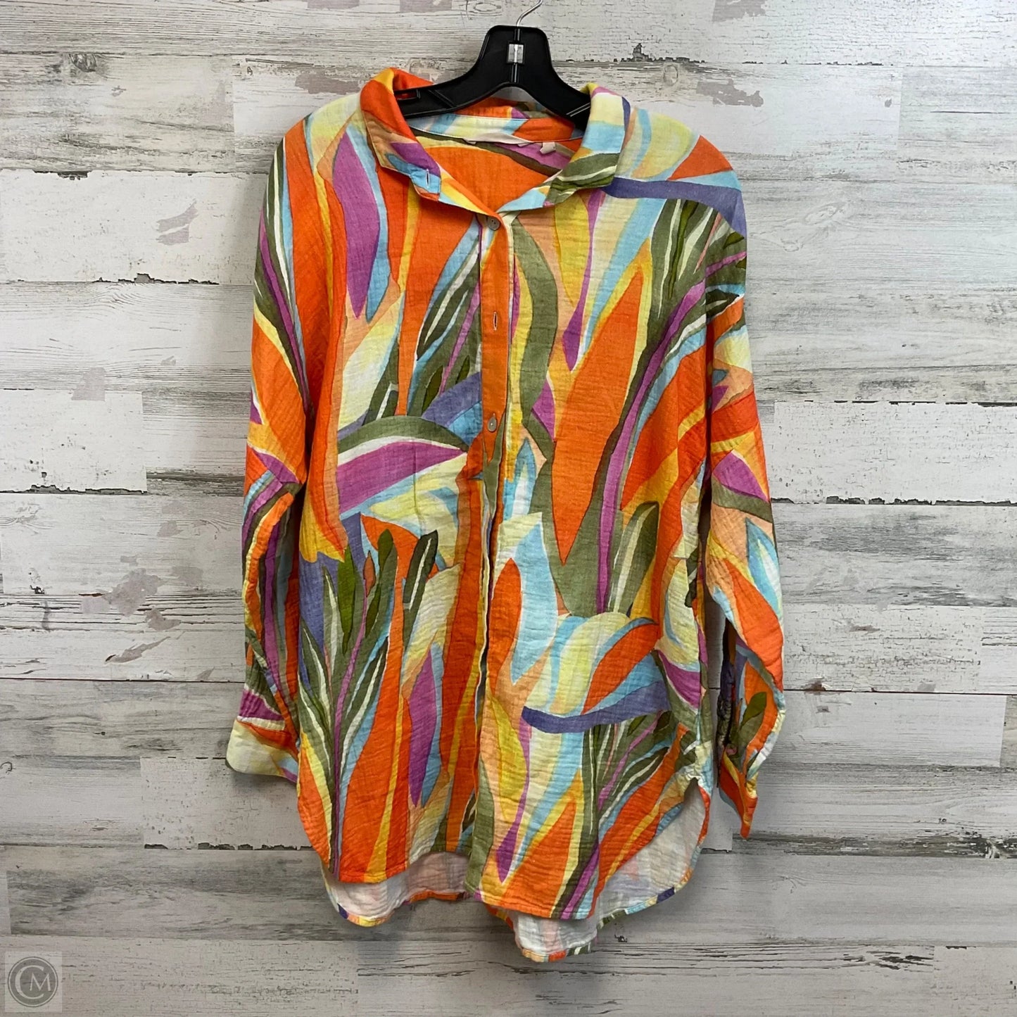 Blouse Long Sleeve By Soft Surroundings In Orange, Size: L