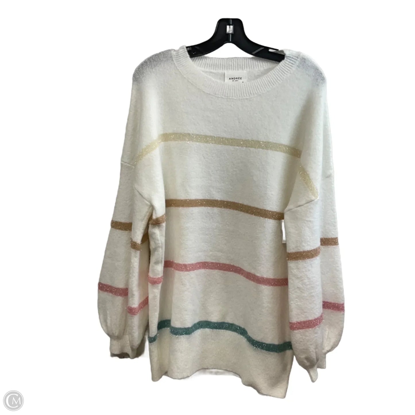 Sweater By Andree By Unit In White, Size: 1x