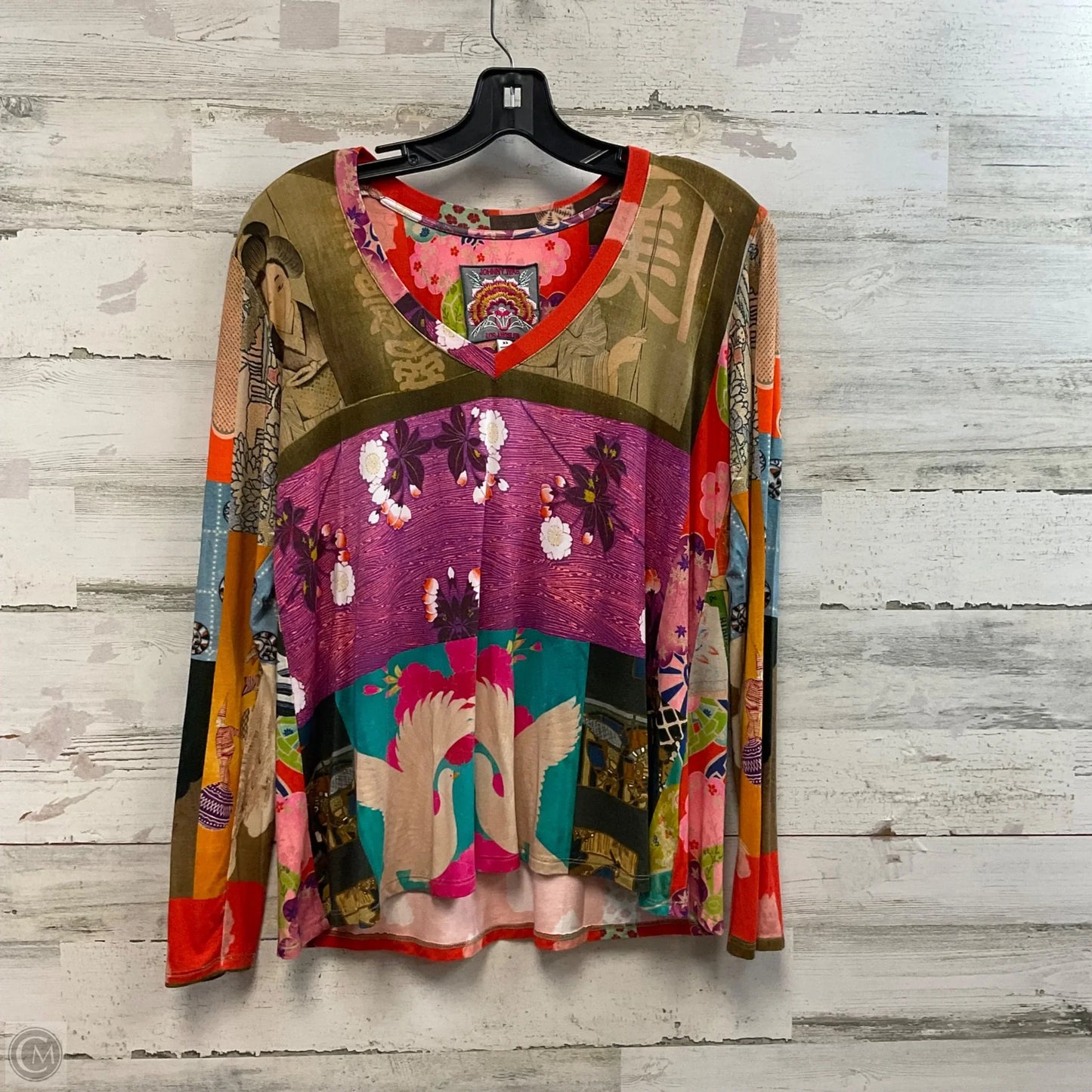 Top Long Sleeve By Johnny Was In Green & Orange, Size: Xs