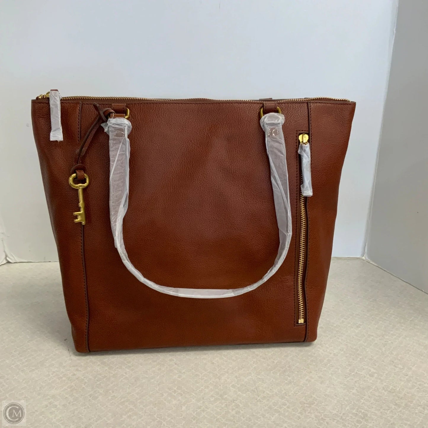 Handbag Leather By Fossil, Size: Large