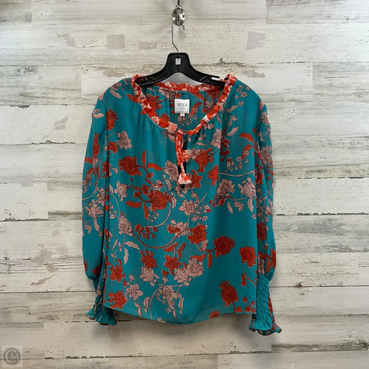 Blouse Designer By Misa In Teal, Size: L