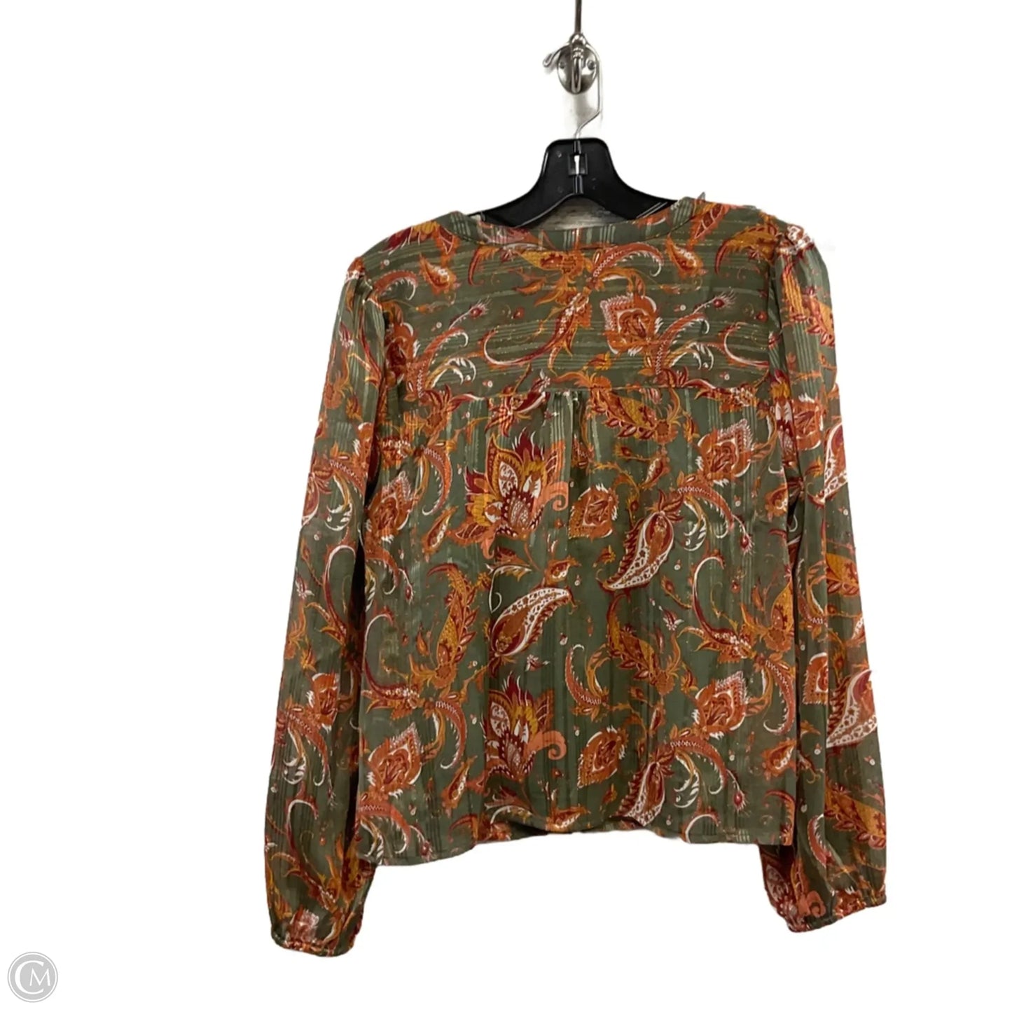 Blouse Long Sleeve By Frye In Green, Size: M