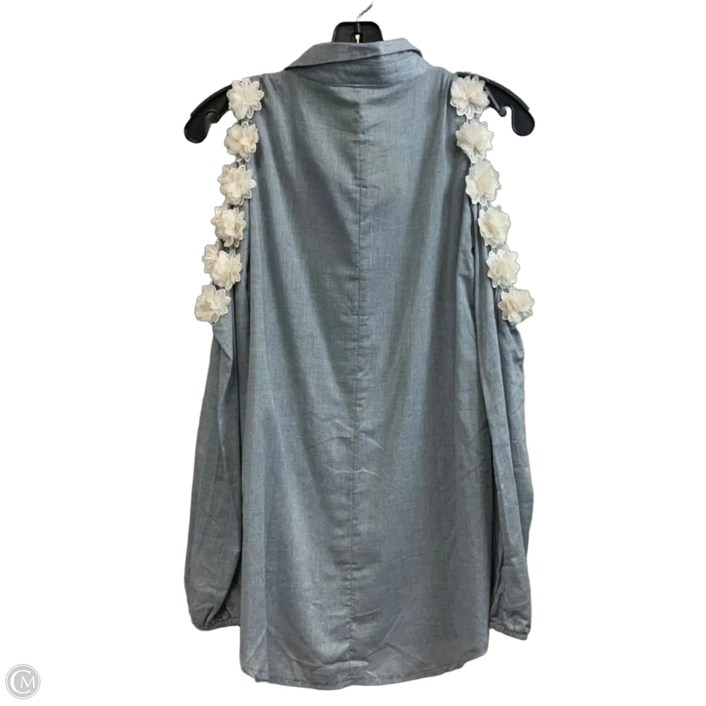 Blouse Long Sleeve By Areve In Blue, Size: L
