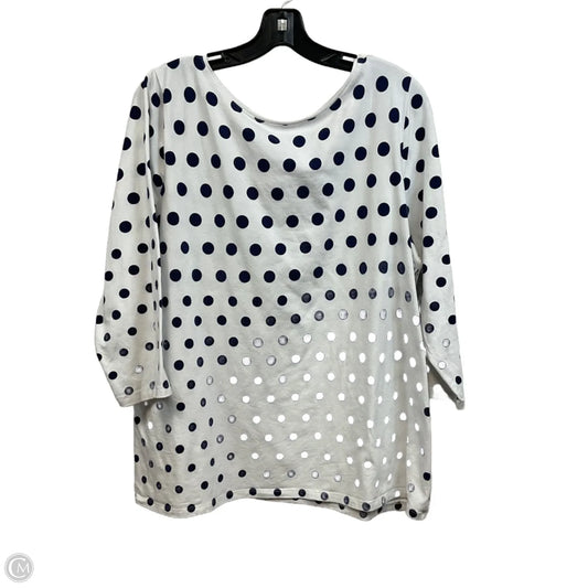 Top 3/4 Sleeve By Talbots In White, Size: 2x