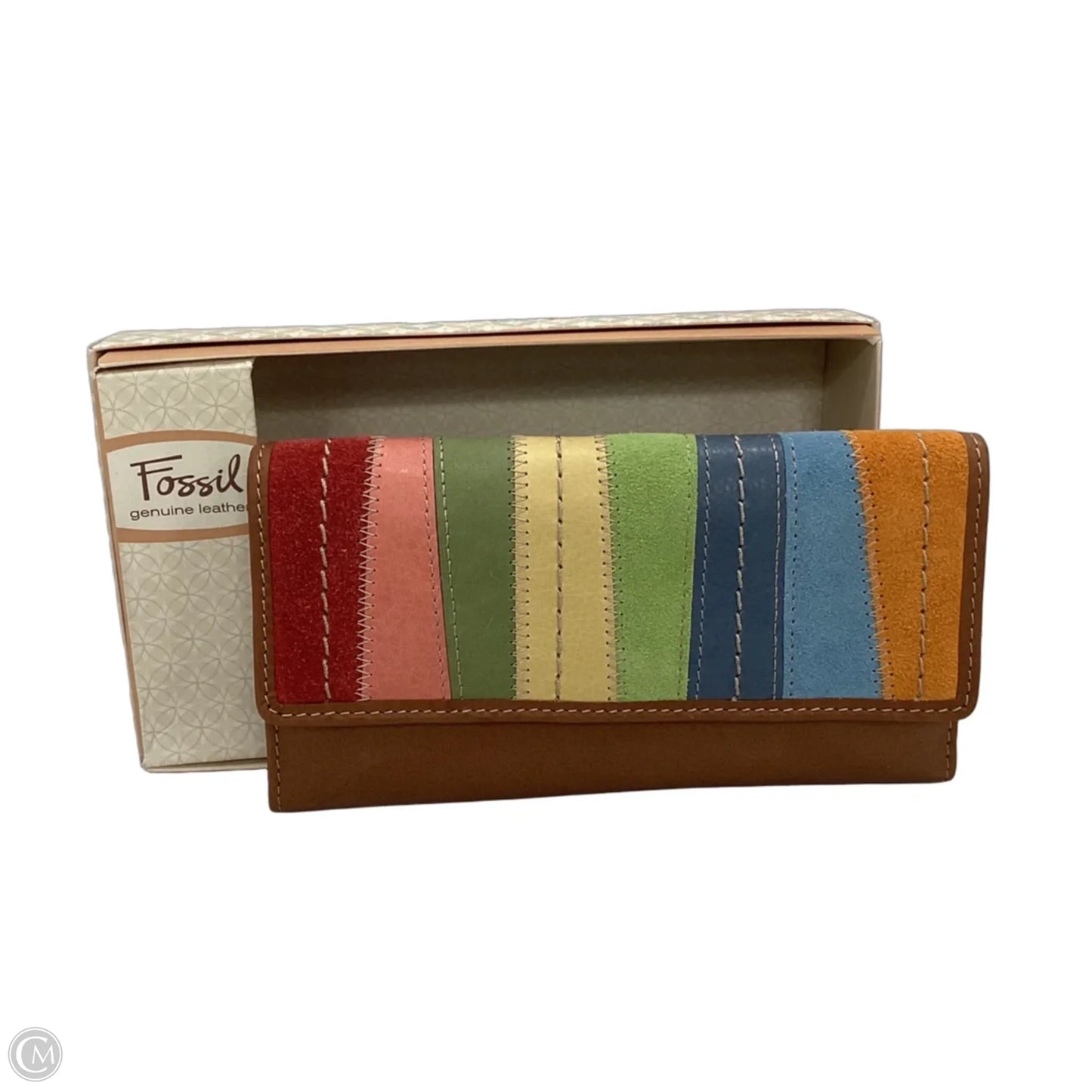 Wallet Leather By Fossil, Size: Large