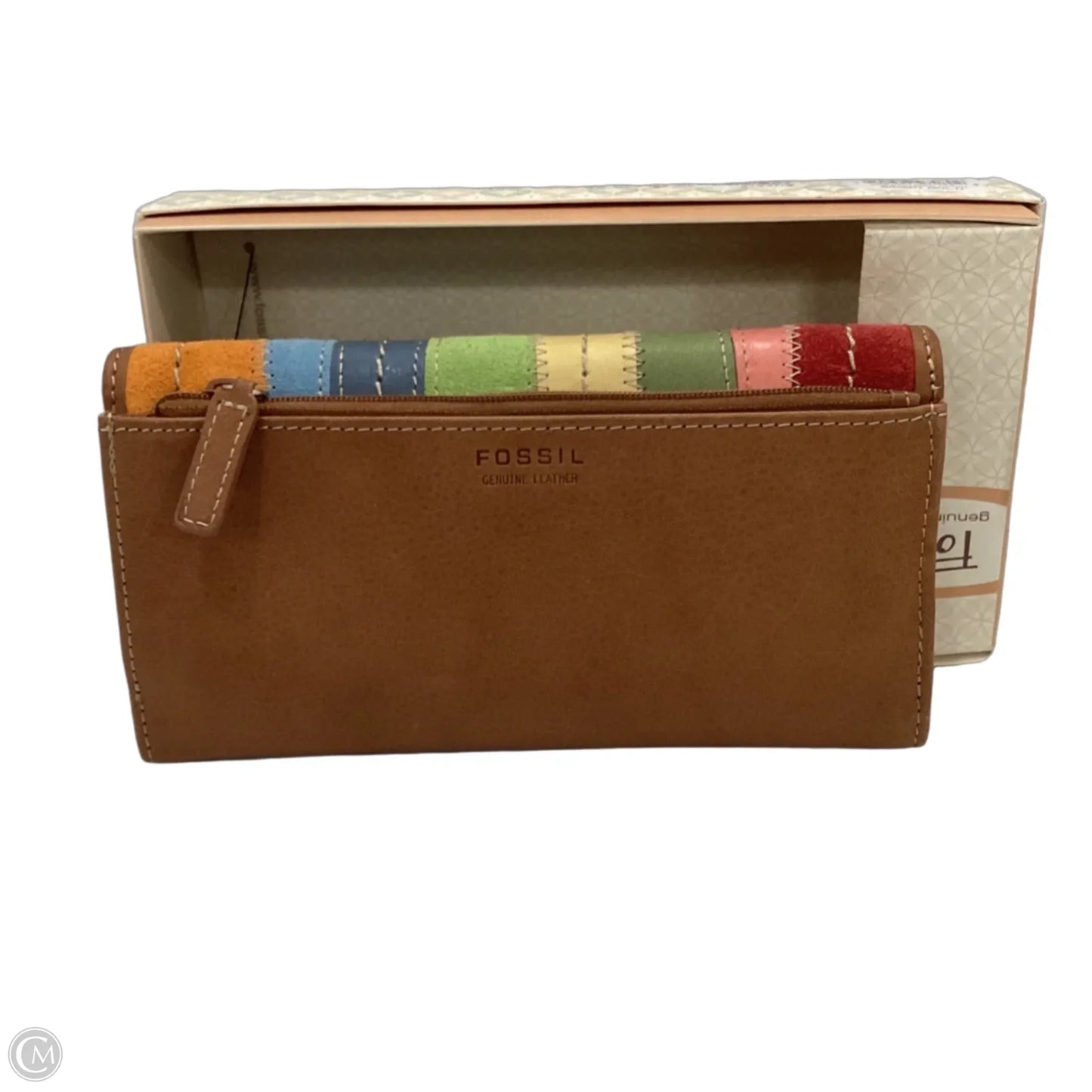 Wallet Leather By Fossil, Size: Large