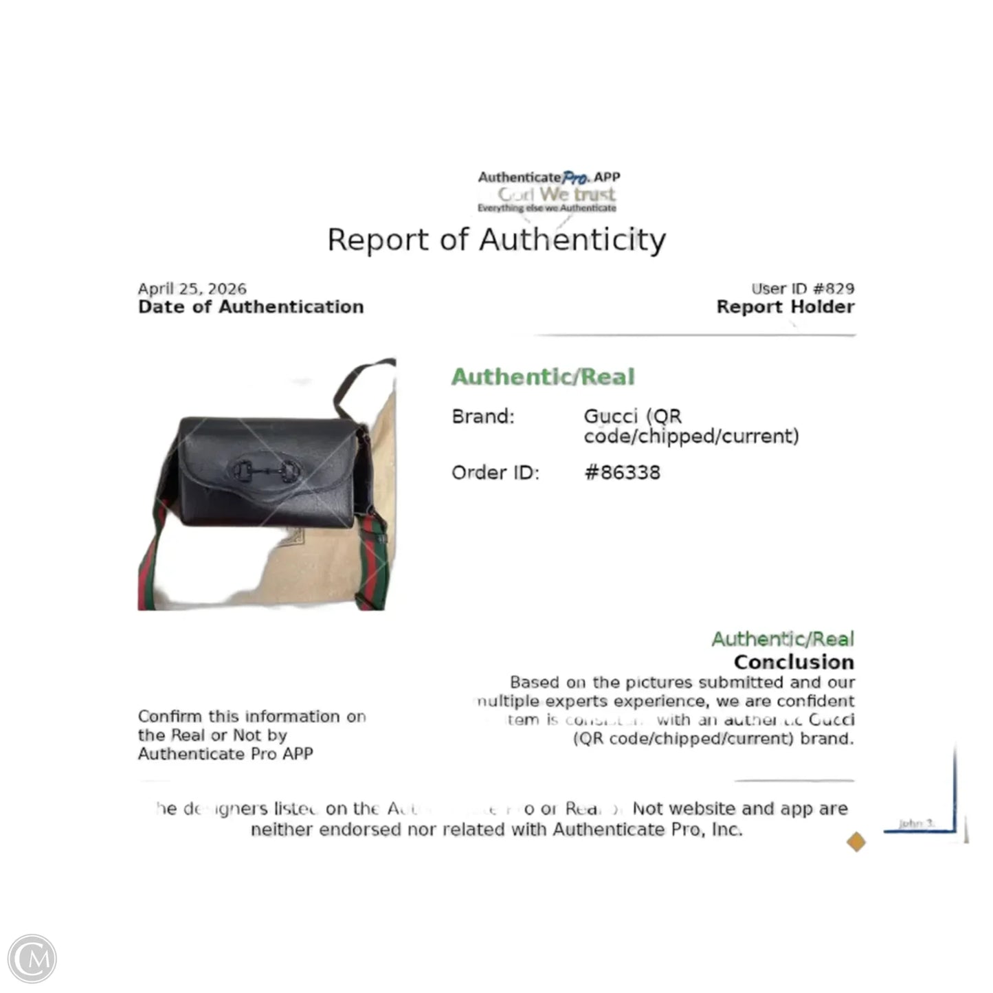 Crossbody Luxury Designer By Gucci, Size: Small