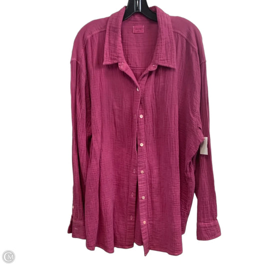 Blouse Long Sleeve By Wilfred In Pink, Size: 2x