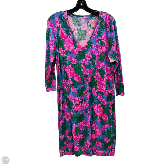 Dress Casual Short By Lilly Pulitzer In Green & Pink, Size: M