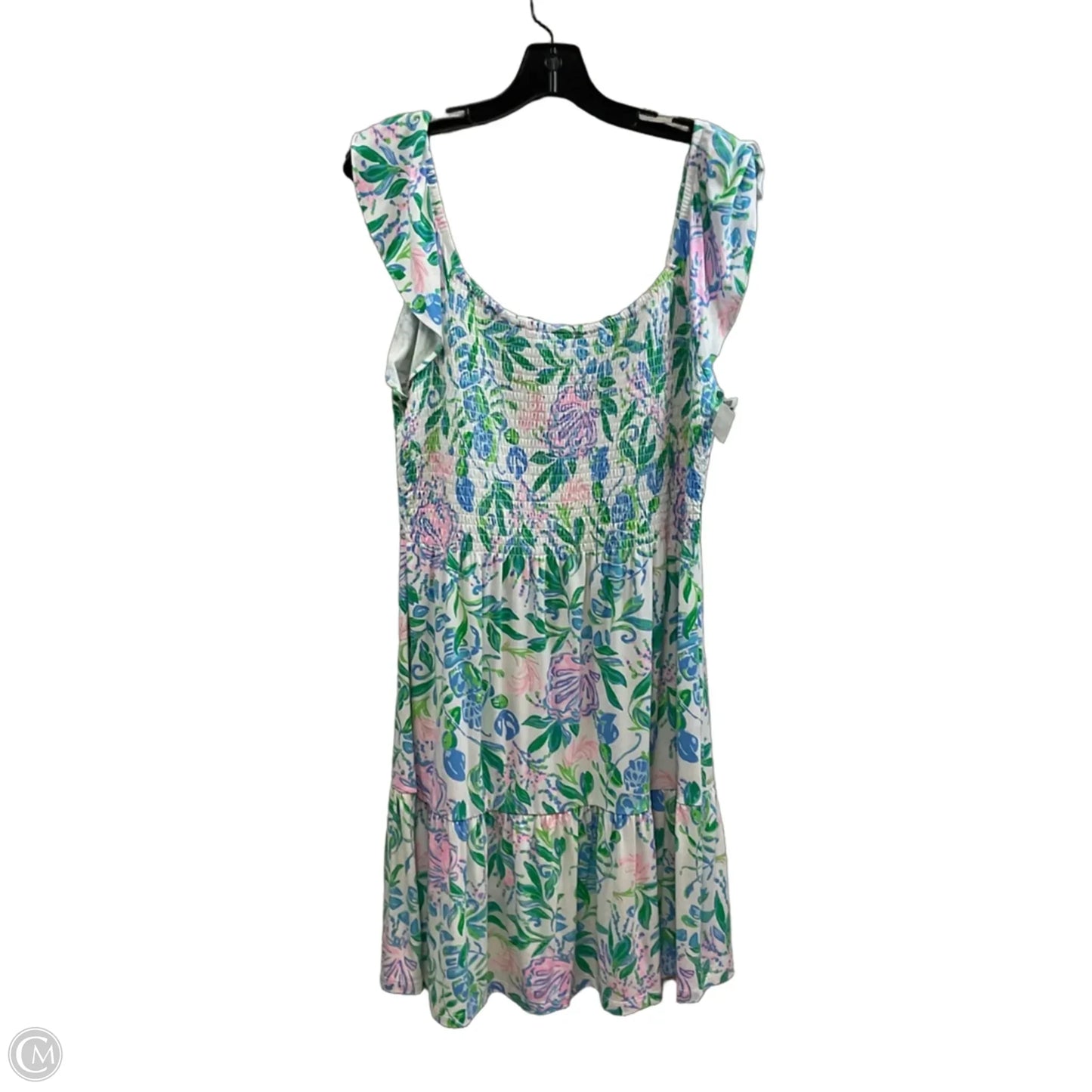 Dress Casual Short By Lilly Pulitzer In Green & White, Size: L