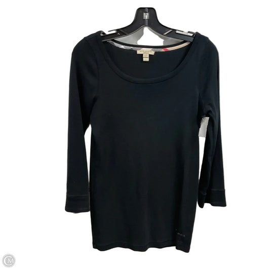 Top Long Sleeve Luxury Designer By Burberry In Black, Size: L