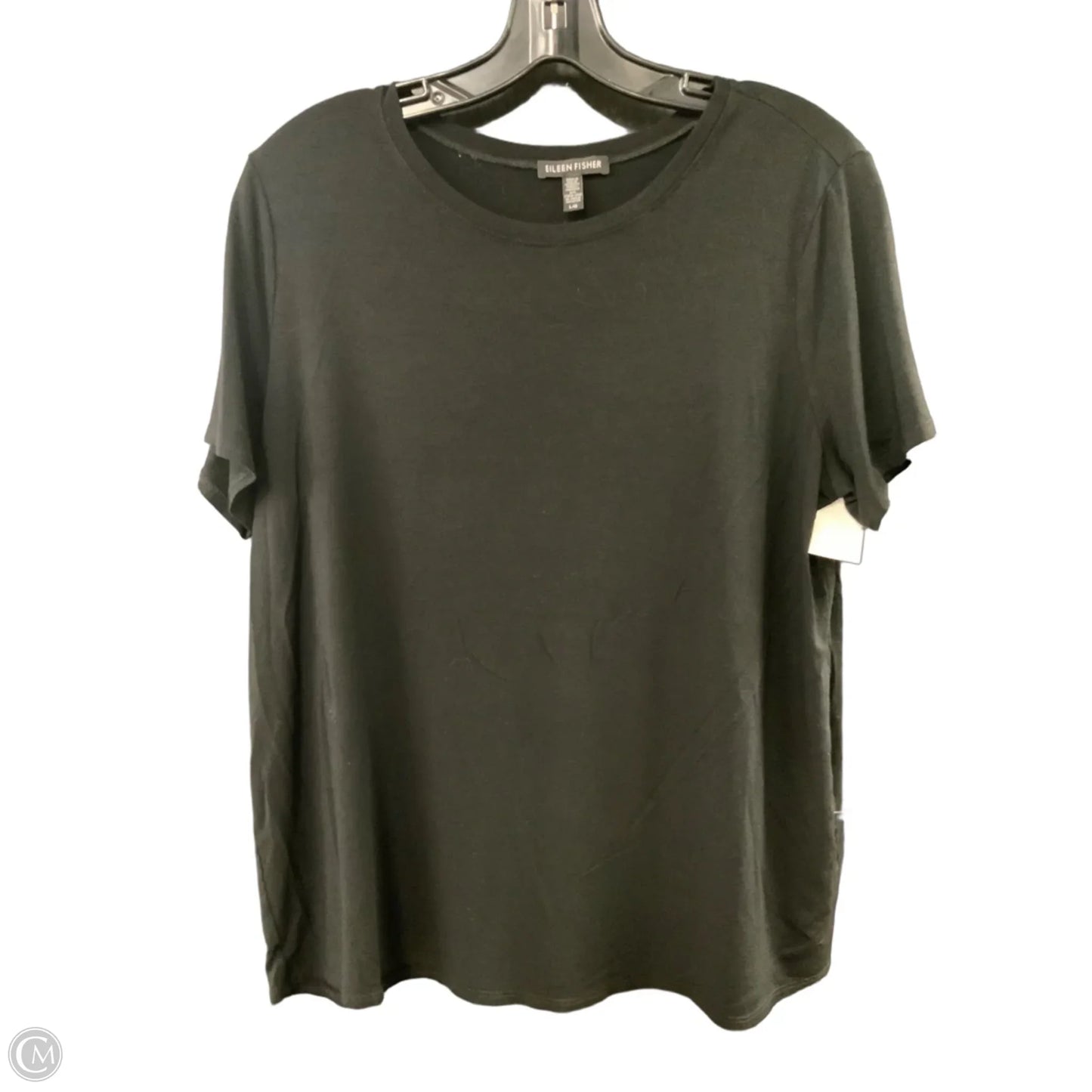 Top Short Sleeve By Eileen Fisher In Black, Size: L