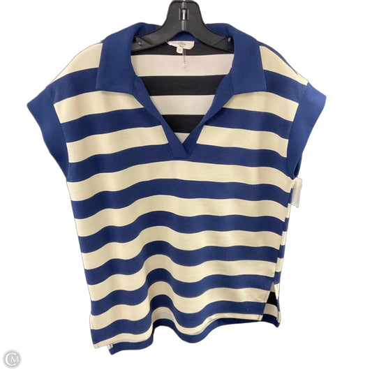 Top Short Sleeve By Entro In Blue & Cream, Size: M