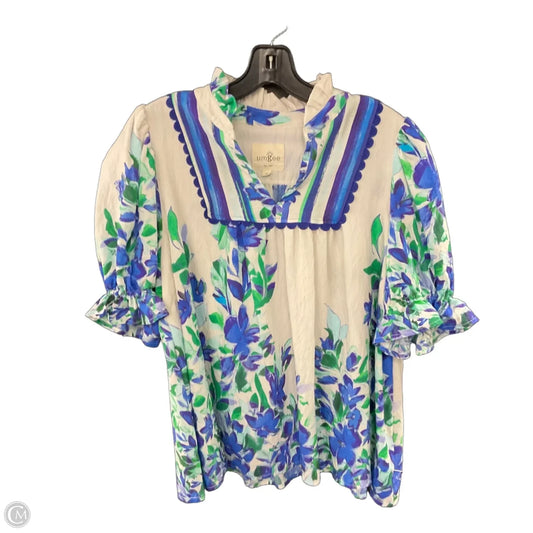 Top Short Sleeve By Umgee In Blue & Green, Size: M