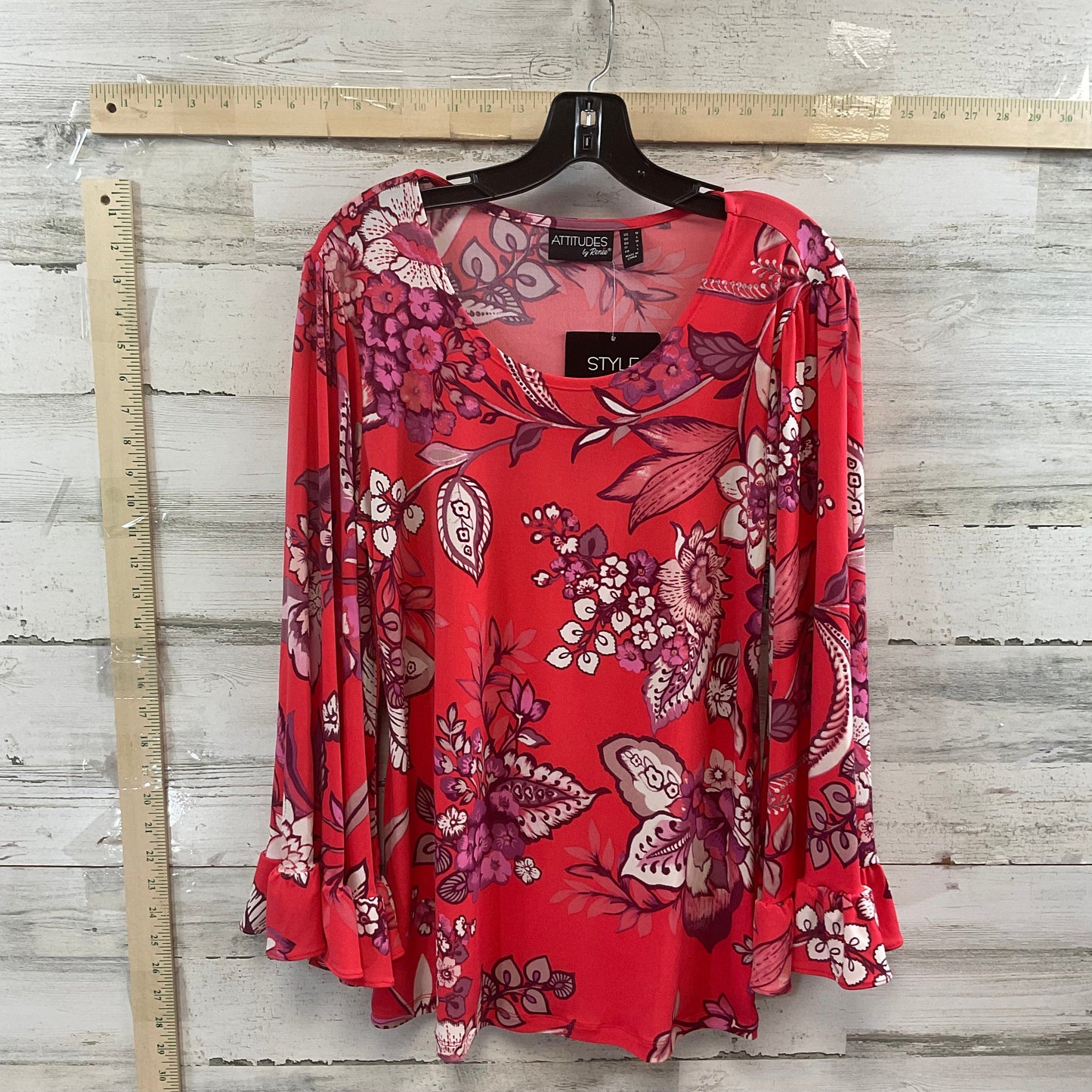 Red Top Long Sleeve Attitude , Size M