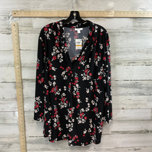 Black & Red Top Long Sleeve Charter Club, Size 3x