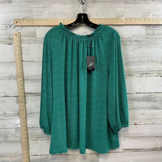 Green & White Top Long Sleeve Adrianna Papell, Size 3x