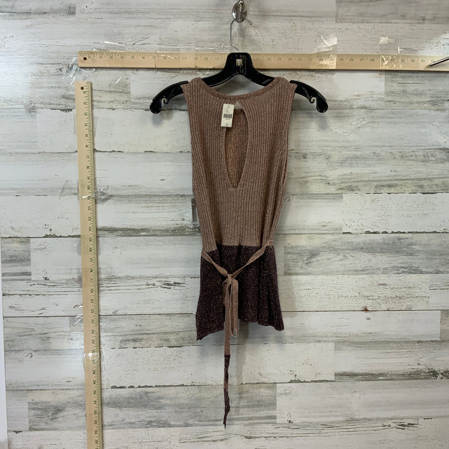 Brown Top Sleeveless Moth, Size Xs