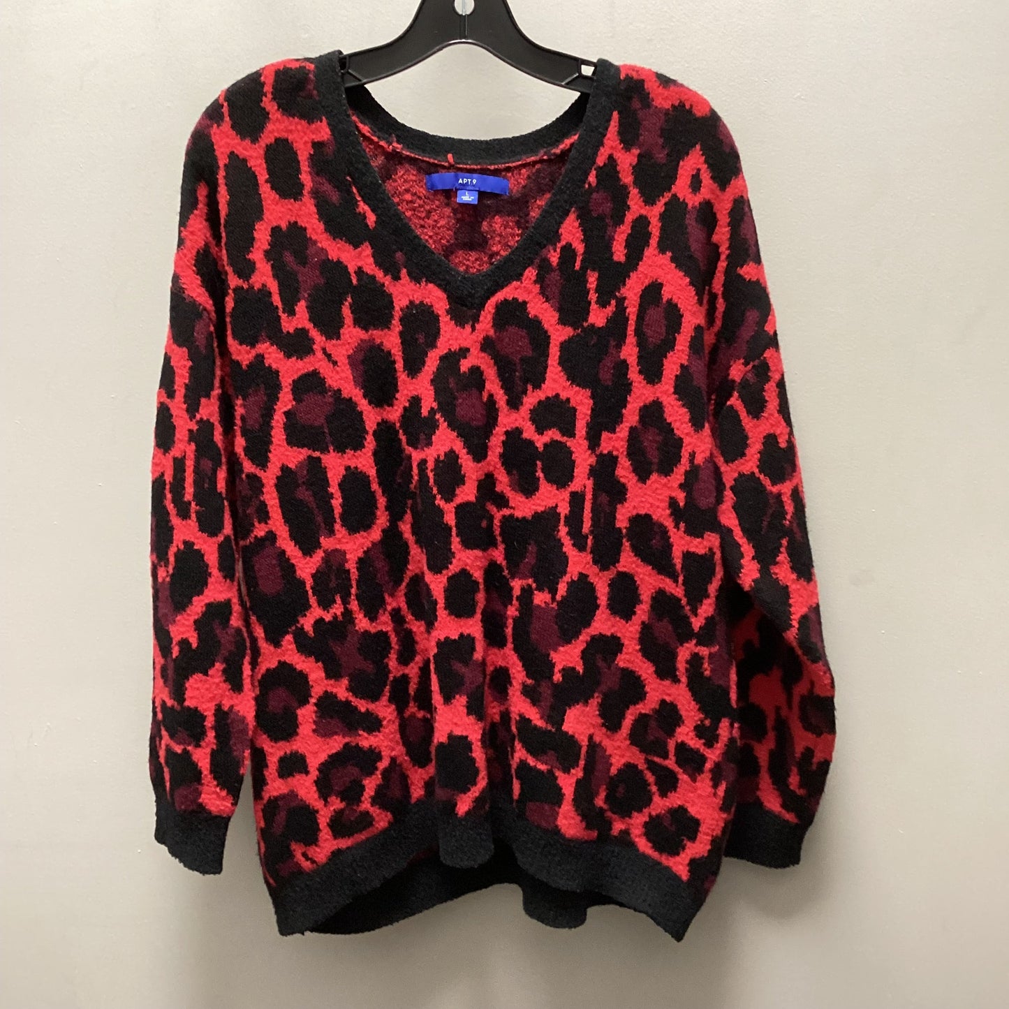 Sweater By Apt 9 In Red, Size: L