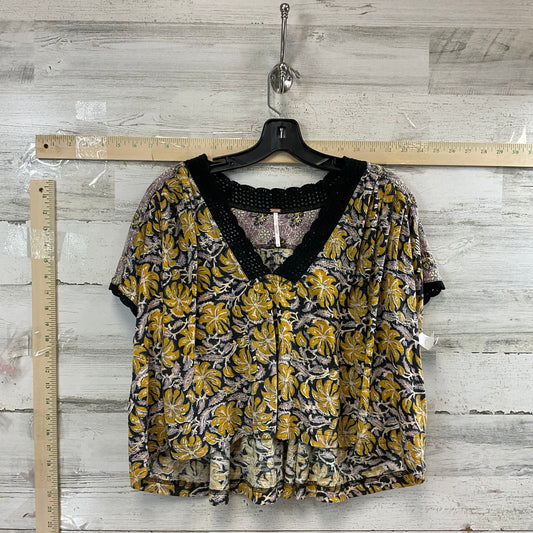 Yellow Top Short Sleeve Free People, Size S