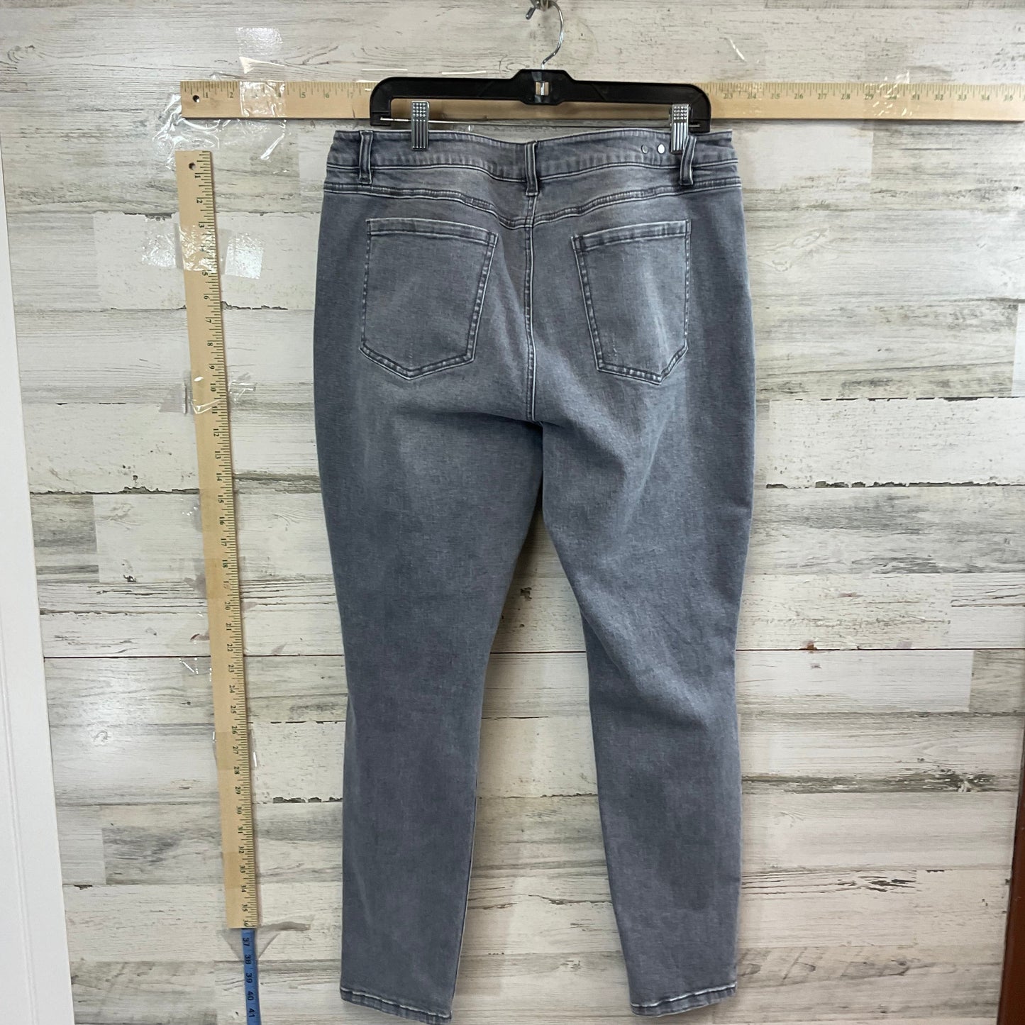 Grey Denim Jeans Skinny Cabi, Size 16