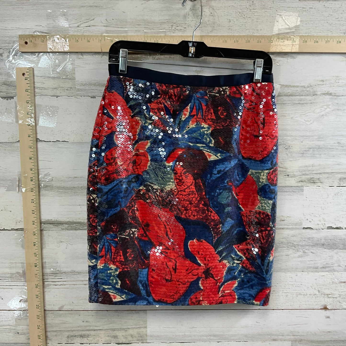 Blue & Red Skirt Set 2pc Anthropologie, Size PETITE SMALL